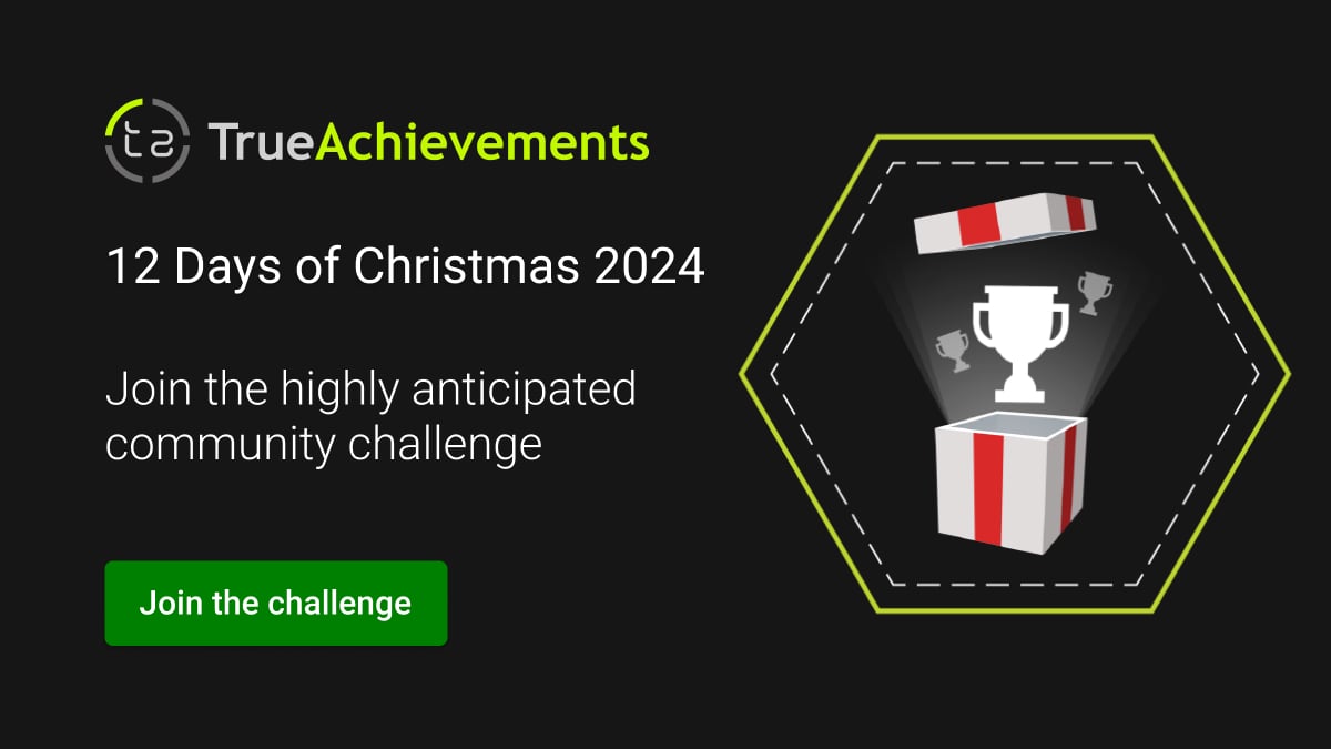 ap_e_jc's tweet card. Sign up now for our annual festive TrueAchievements challenge, and grab yourself a community badge!