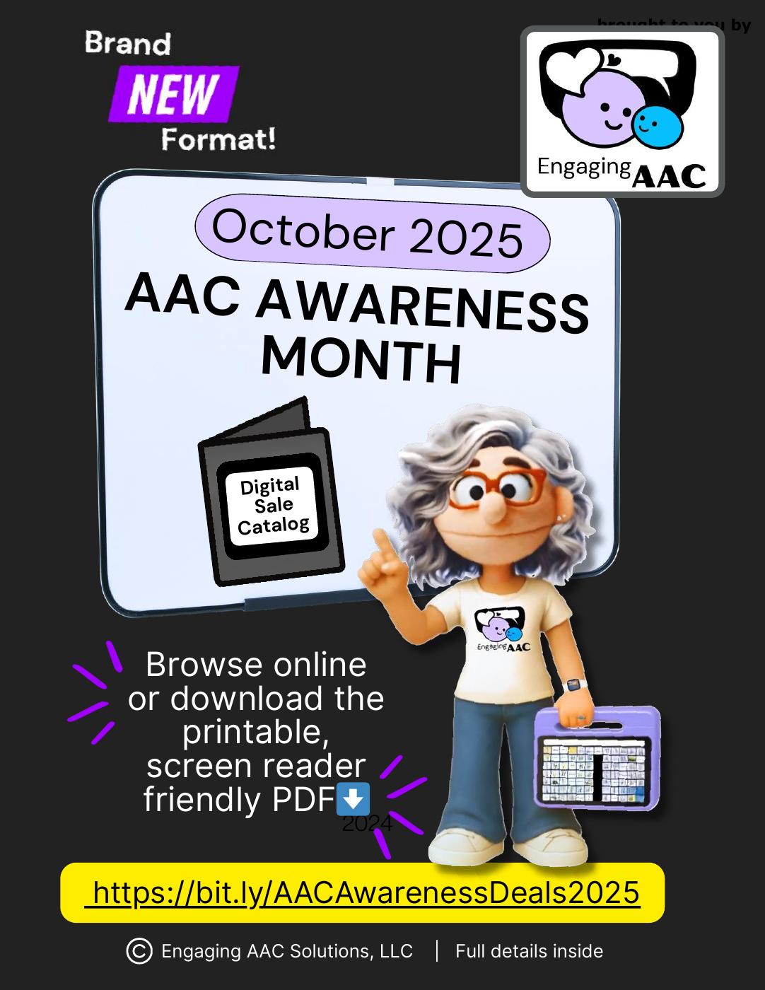 EngagingAACSLP's tweet card. Interactive flipbook featuring deals on augmentative and alternative communication (AAC) devices, apps, and resources for SLPs, educators, service providers, families, and OF COURSE...AAC users!\n....