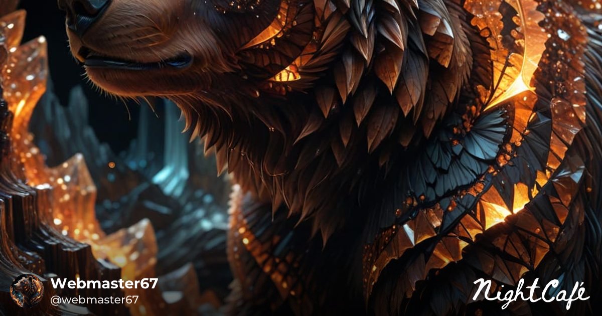 webmaster67fr's tweet card. Creation: "a bear with an unearthly aura prowls." by Webmaster67