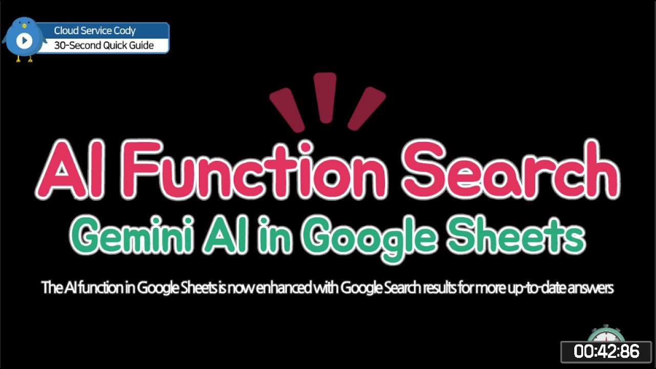 cloudsrvcody's tweet card. The AI function in Google Sheets with Google Search results for more...