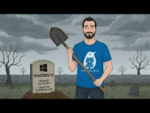 RikerLinux's tweet card. Windows 10 morreu e os Lambe Windows Tech estão se mordendo!