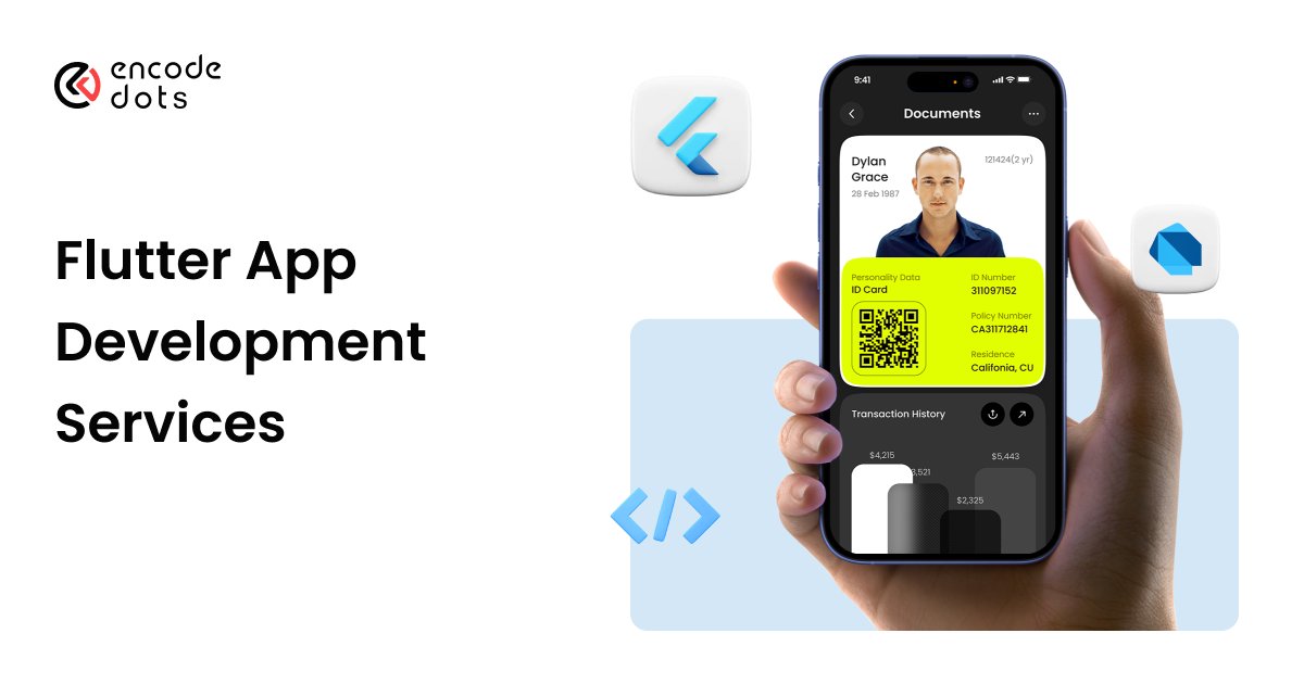 encodedots's tweet card. Leverage Flutter app development for seamless cross-platform apps. We create high-performance, user-friendly apps with a single codebase. Start your project today!