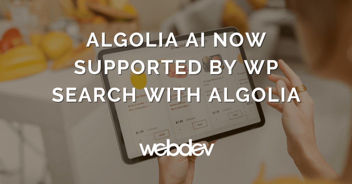 pluginize's tweet card. Our WebDevStudios can assist with implementing Algolia AI on your WordPress website to enhance the performance of your WooCommerce site.