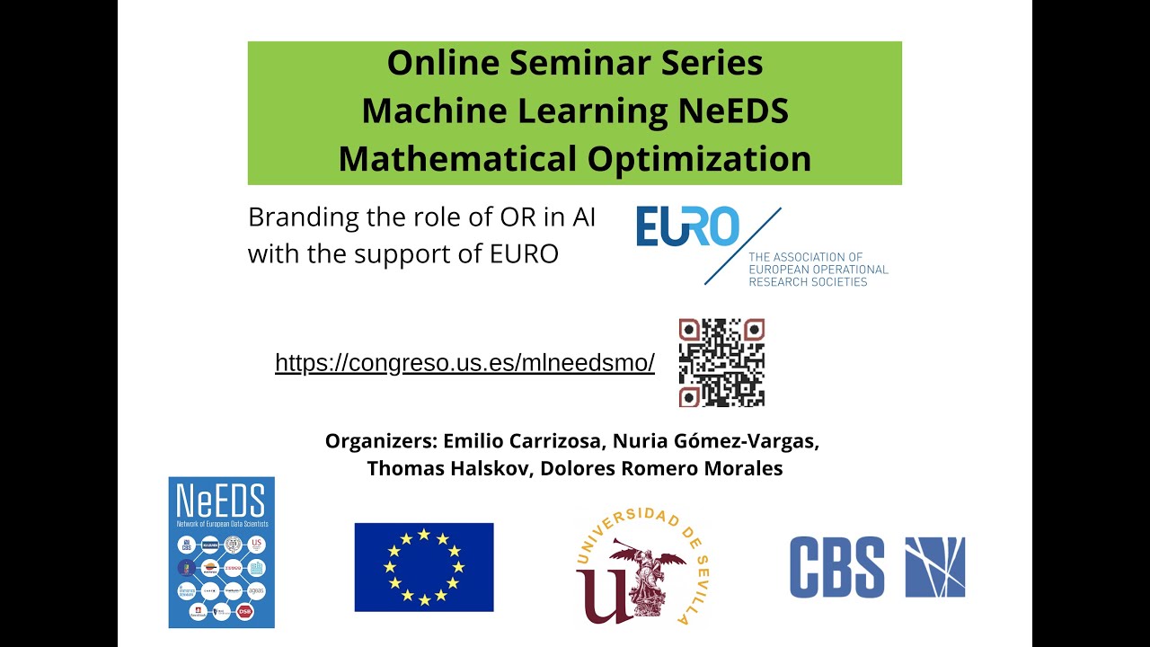 DoloresRomeroM's tweet card. Machine Learning NeEDS Mathematical Optimization with Prof Pierre...