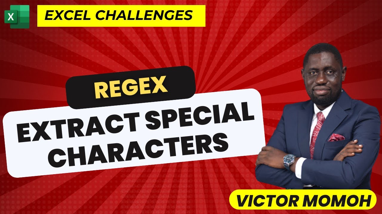 VicmoExcel's tweet card. REGEX to extract special characters