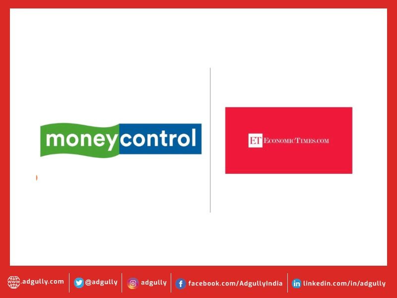 adgully's tweet card. Moneycontrol beats Economic Times on key parameters in May 
