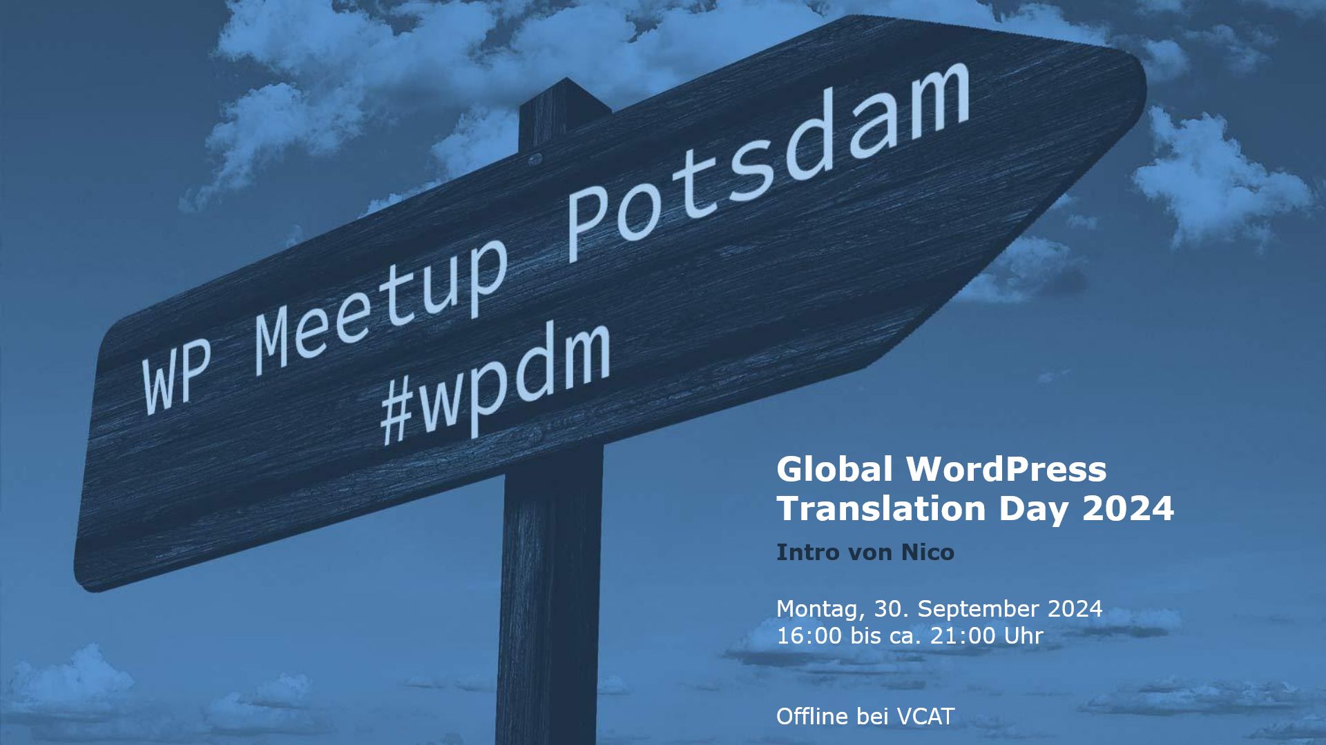 wp_potsdam's tweet card. wir freuen uns, euch herzlich zu unserem WordPress Meetup anlässlich des International Translation Day am 30. September 2024 in Potsdam einzuladen!