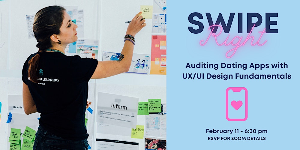 CourseReport's tweet card. Are you tired of online dating, but not online UX/UI designing? This event is for you!