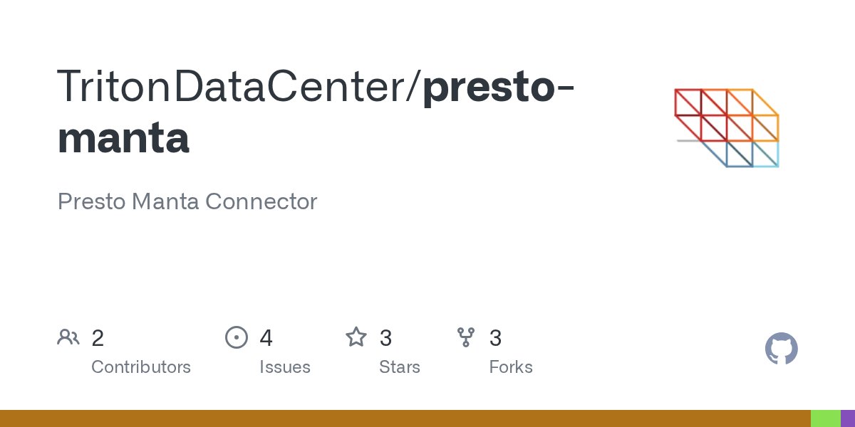 elijah_zupancic's tweet card. Presto Manta Connector. Contribute to TritonDataCenter/presto-manta development by creating an account on GitHub.