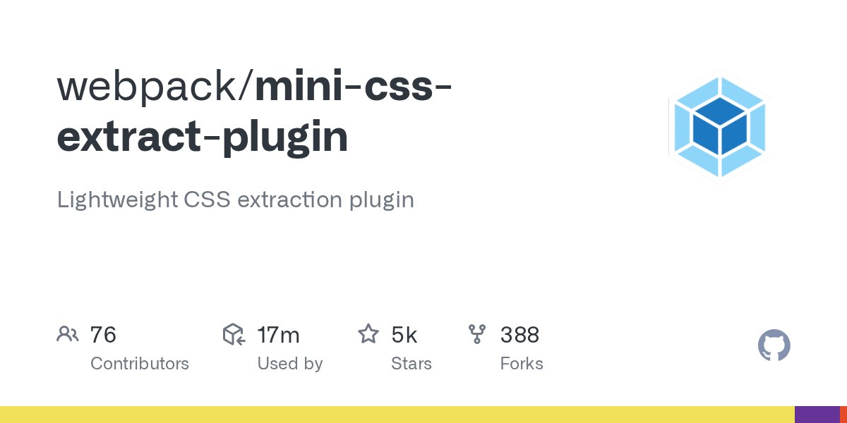 __github__'s tweet card. Lightweight CSS extraction plugin. Contribute to webpack/mini-css-extract-plugin development by creating an account on GitHub.