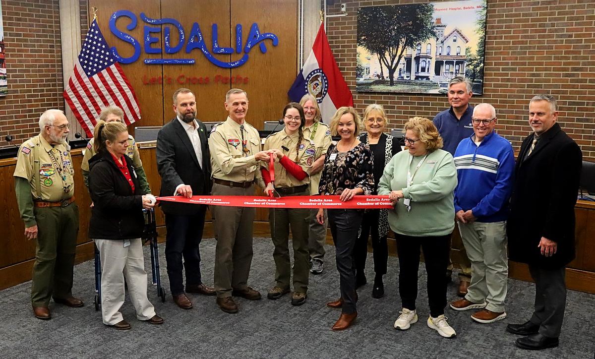 GRC_Scouting's tweet card. Sedalia Mayor Andrew Dawson was joined by members of Scouting America on Monday morning in the Council Chambers as the Mayor proclaimed Feb. 1-8 as Scouting Week.