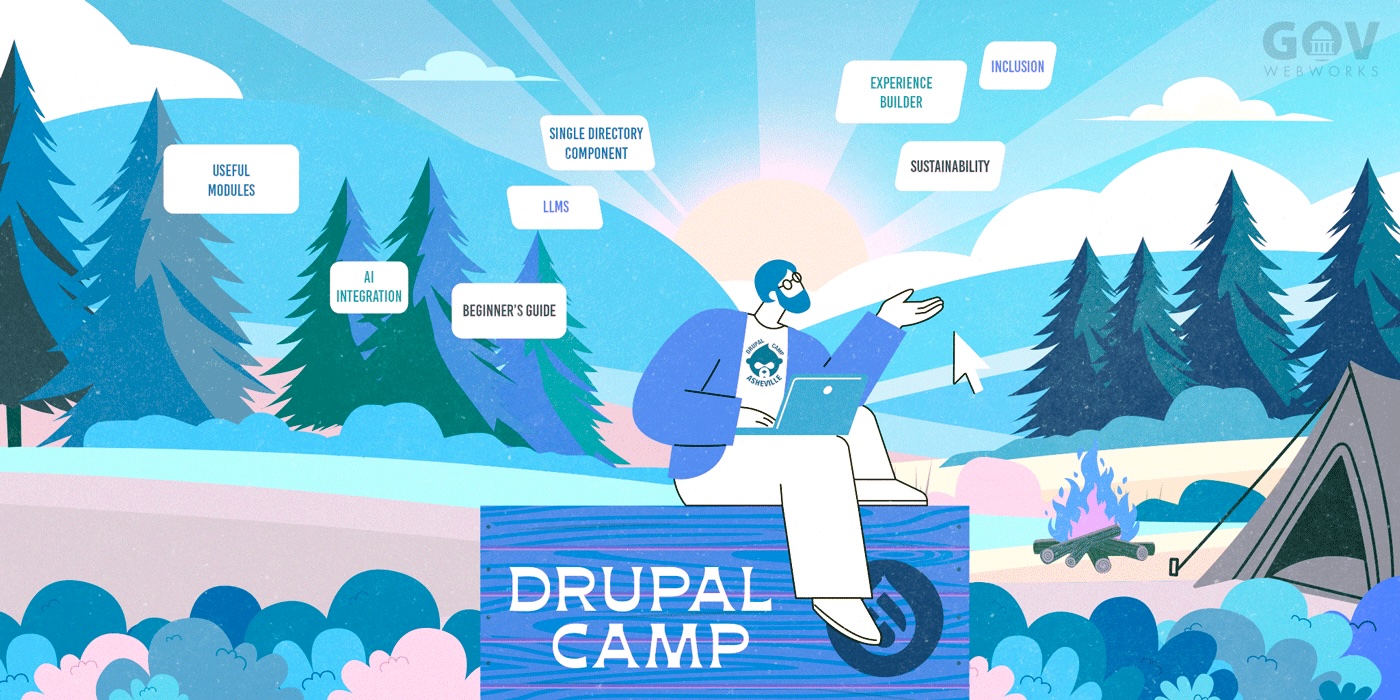 portlandwebwork's tweet card. A React developer’s download at Drupal Camp Asheville