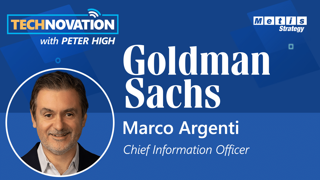 gsdeveloper's tweet card. Marco Argenti, CIO of Goldman Sachs, discusses his journey from AWS, a digital native organization, and to one of the more storied investment banks.