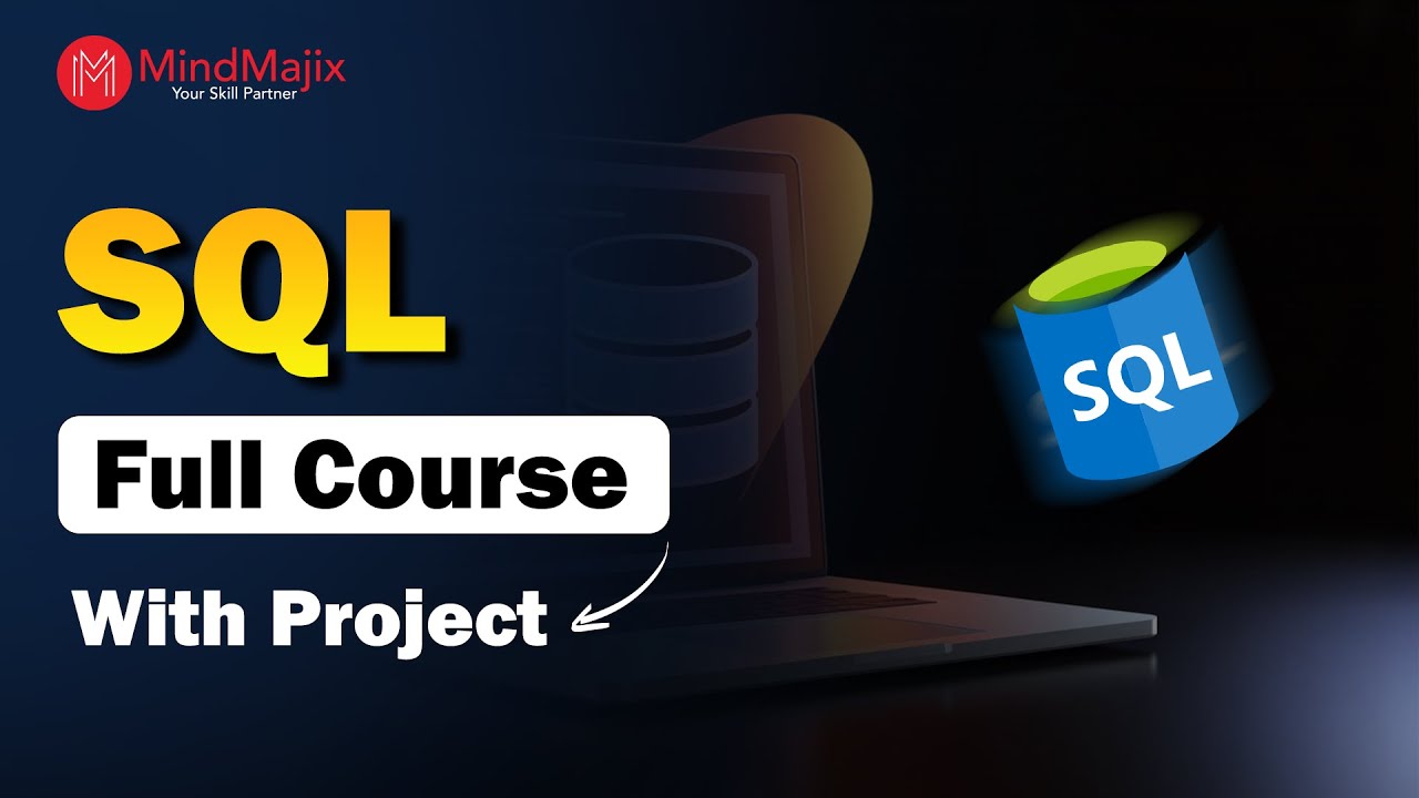 mindmajix's tweet card. SQL Full Course with Project | SQL Course For Beginners | SQL...