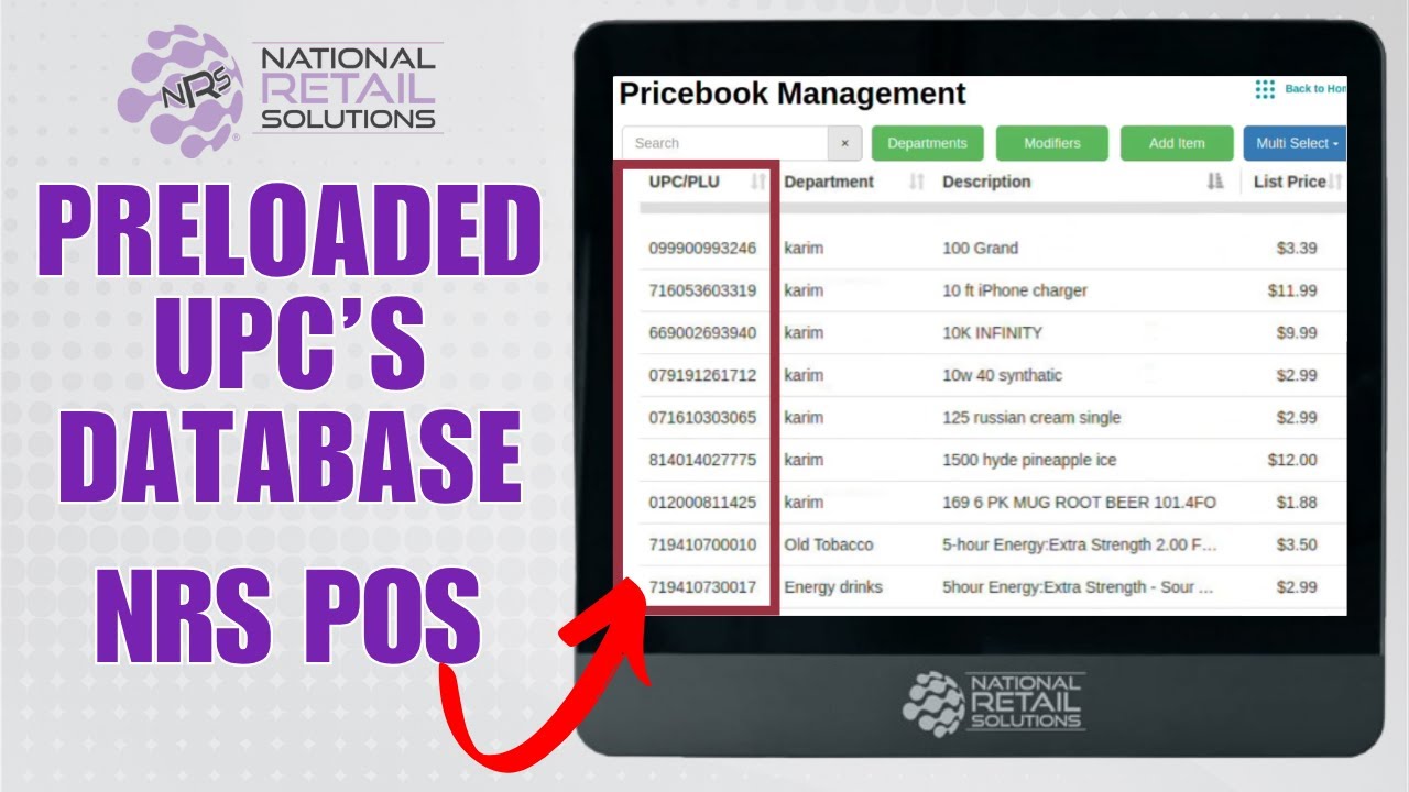 nrsplus's tweet card. NRS POS Preloaded UPC's Database Tutorial