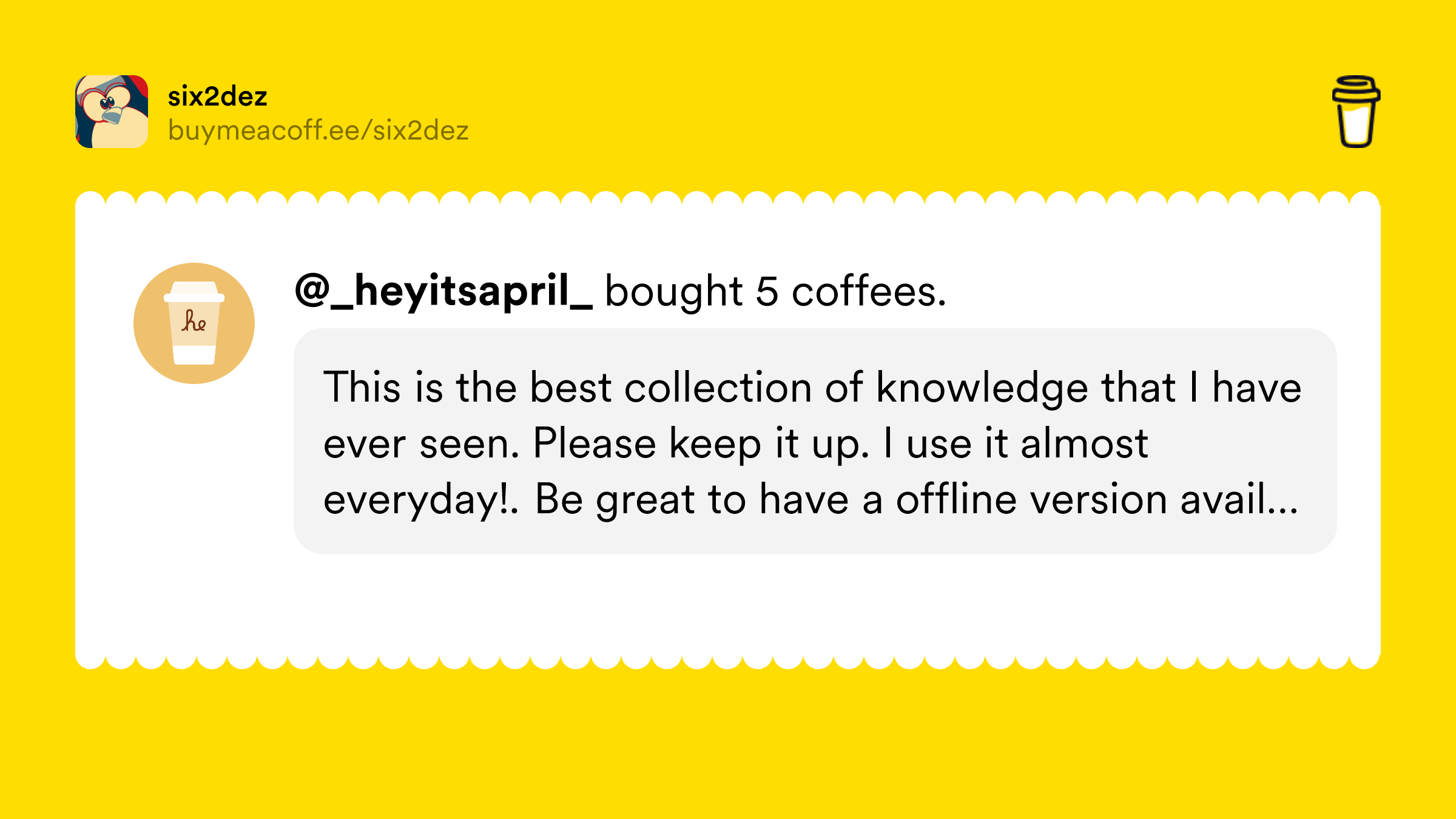 _apskis's tweet card. Hey 👋 You can now support my work buying me a coffee!
