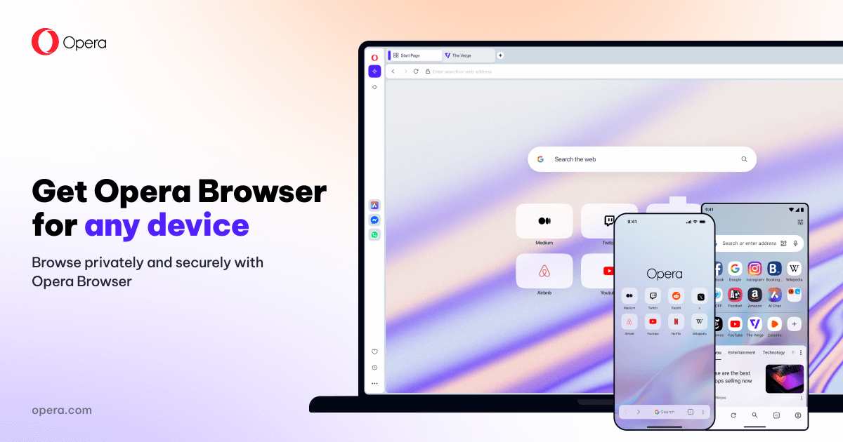 Anotherapp_io's tweet card. Download Opera Browser for computers & mobile devices to browse the web faster, safer, and for free. Seamlessly connect Opera Browser across devices.