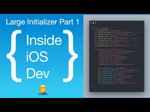 InsideiOSDev's tweet card. Refactoring Large Initializer in Swift Part 1. Dependency Injection &...