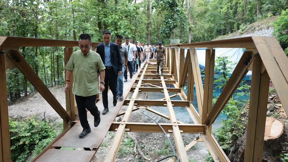 NEMonitor_'s tweet card. Sikkim Chief Minister Prem Singh Tamang, on July 4, inspected the upcoming Peacock Park project at Soreng's Baiguney, being built at an estimated cost of 15 crore. Taking to social media, the CM said...