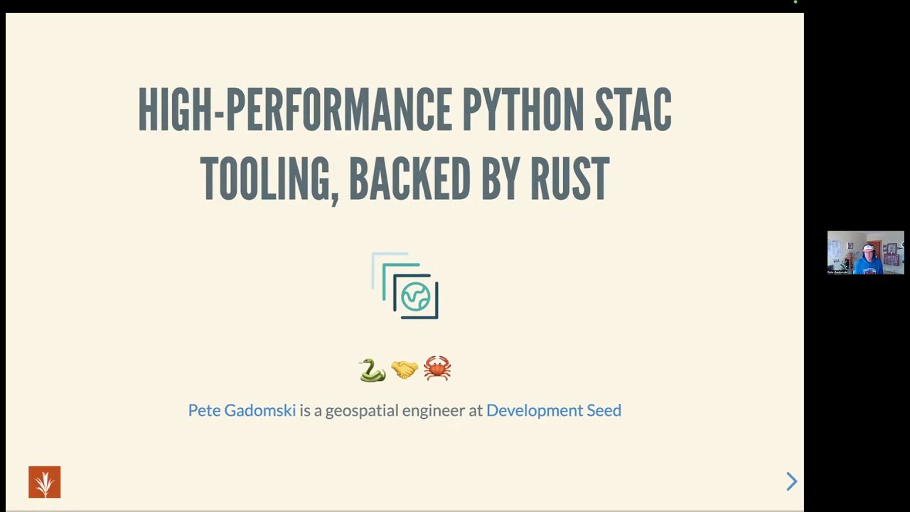 kylebarron2's tweet card. High-performance Python STAC tooling, backed by Rust