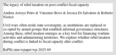 MuttukrishnaS's tweet card. Civil wars often erode state sovereignty, as institutions are replaced or co-opted by armed groups that establish informal governance structures. Among these, rebel taxation emerges as a key tool for