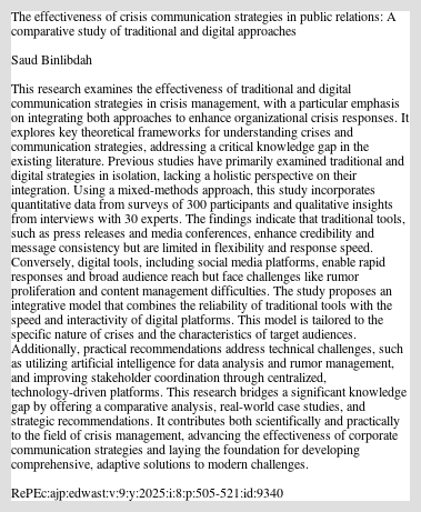EExcecao's tweet card. This research examines the effectiveness of traditional and digital communication strategies in crisis management, with a particular emphasis on integrating both approaches to enhance organizational c