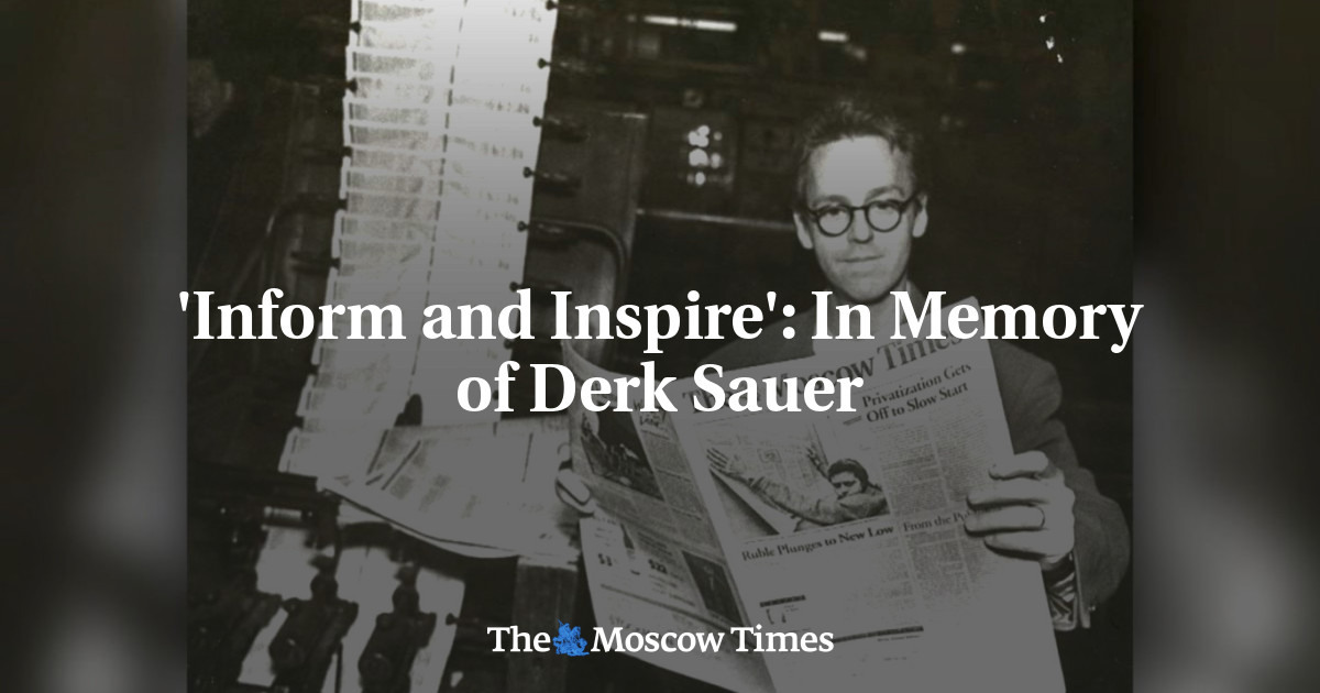 MoscowTimes's tweet card. Opinion | Yesterday, Derk Sauer, founder of The Moscow Times, passed away.