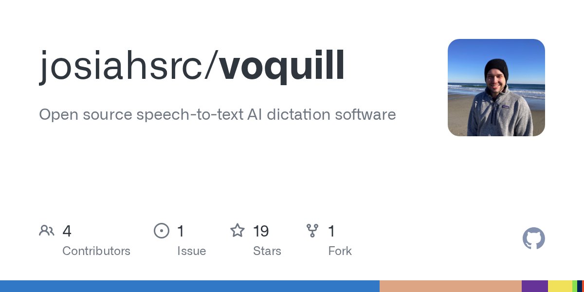 razbone's tweet card. Open source speech-to-text AI dictation software. Contribute to josiahsrc/voquill development by creating an account on GitHub.