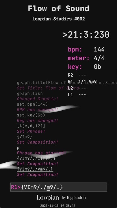 hasebems's tweet card. Loopian.Studies.#002 - Flow of Sound #livecoding #piano #midi