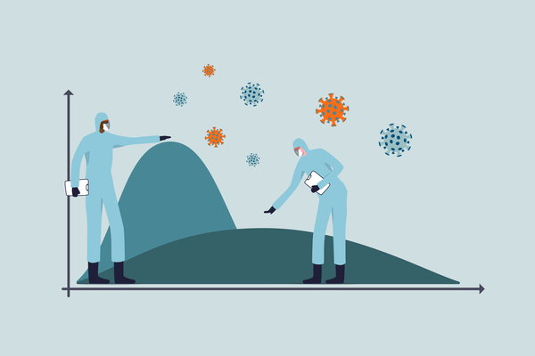 Caltech's tweet card. Disease forecasts predict the spread of a pandemic like COVID-19 and rate the effectiveness of interventions such as wearing masks.