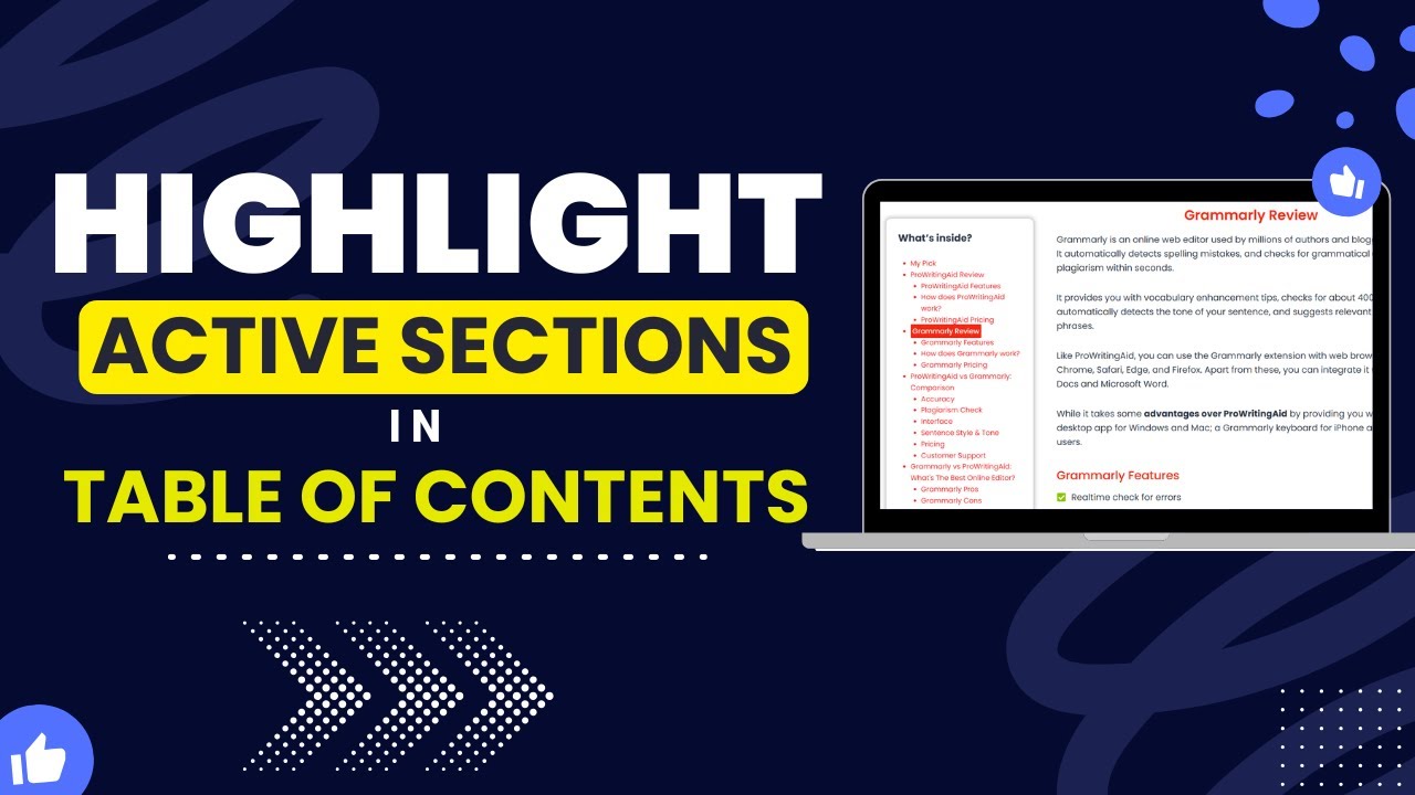 DabasBlog's tweet card. Easy Way To Highlight Active Section In Table Of Contents | Step-by...