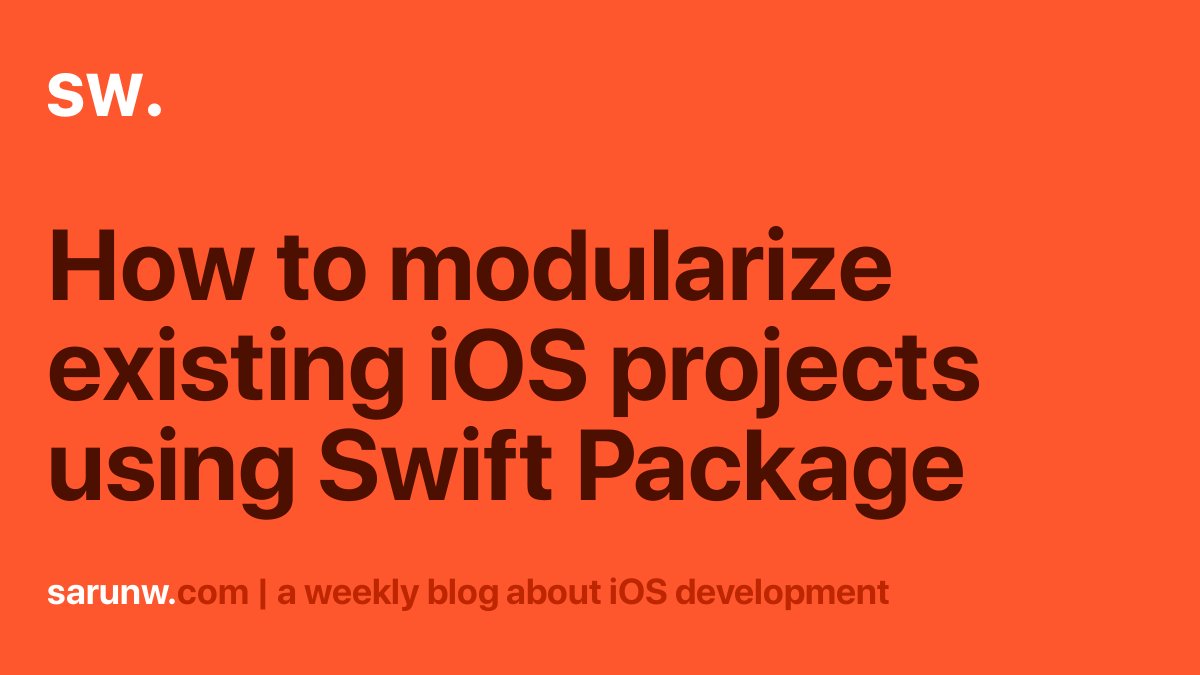 sarunw's tweet card. Modular programming is a software design technique that breaks your project into a smaller maintainable module which promotes separation of concern and reusability. Let's see how easy it is to...