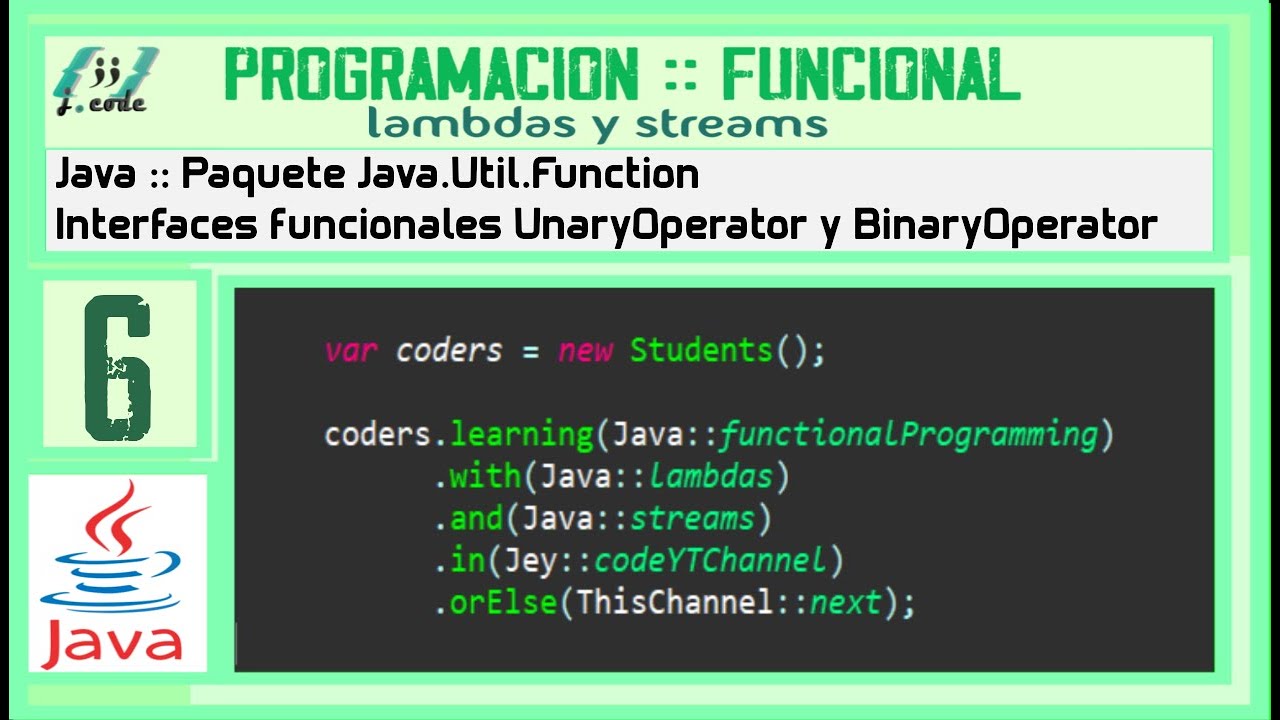 jey_code's tweet card. Programación FUNCIONAL en JAVA | UNARYOPERATOR | BINARYOPERATOR |...