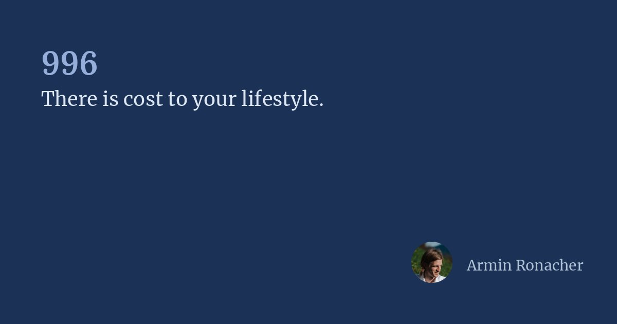 mitsuhiko's tweet card. There is cost to your lifestyle.