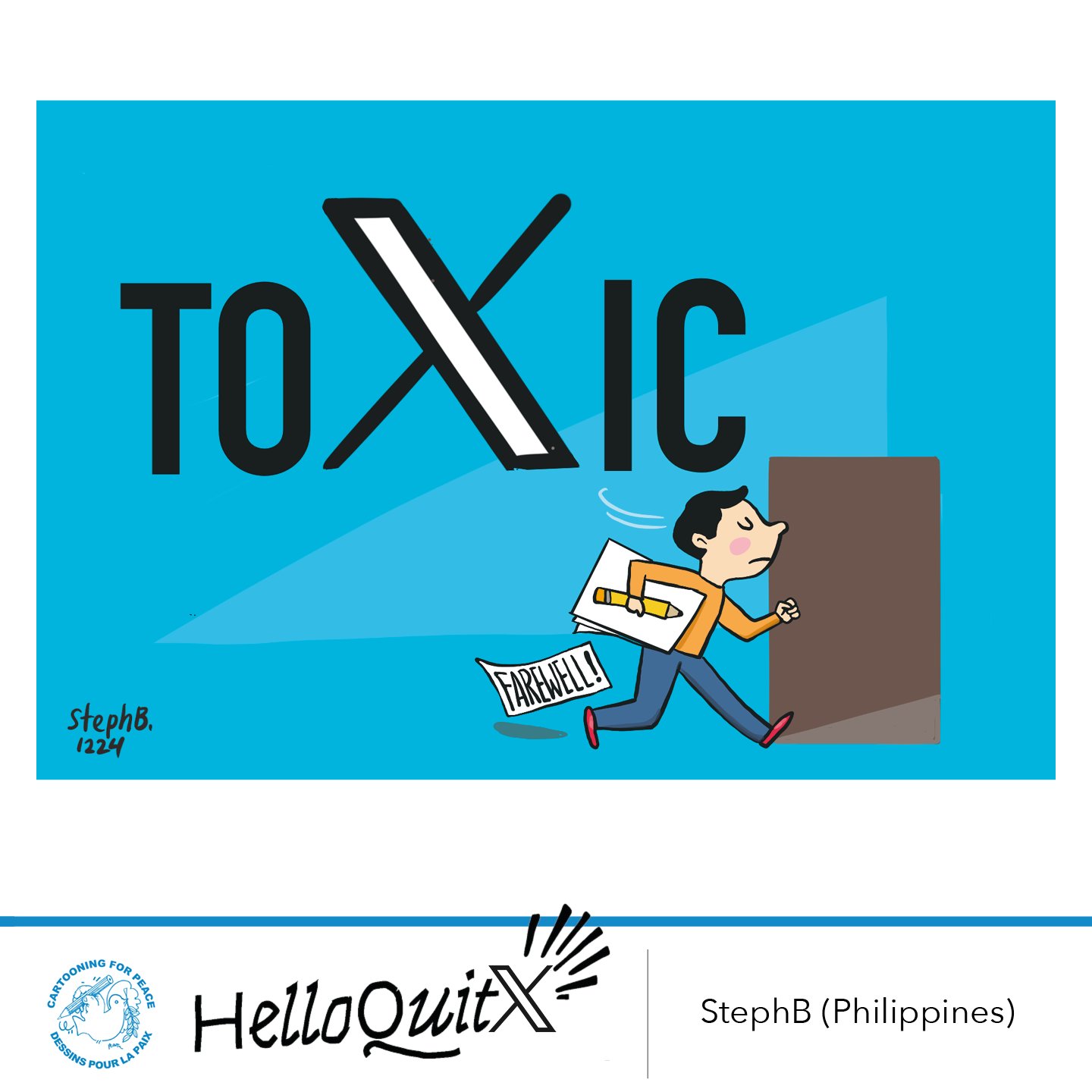 CartooningPeace's tweet card. Cartooning for Peace has decided to leave X (Twitter), considering that the platform no longer guarantees the conditions for a healthy debate.