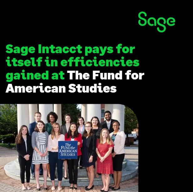 jamesterminal's tweet card. The Fund for American Studies (TFAS) migrated from Microsoft Dynamics SL to Sage Intacct to empower the next generation and grow its mission without growing its headcount. http://1sa.ge/eYVy50QesVC