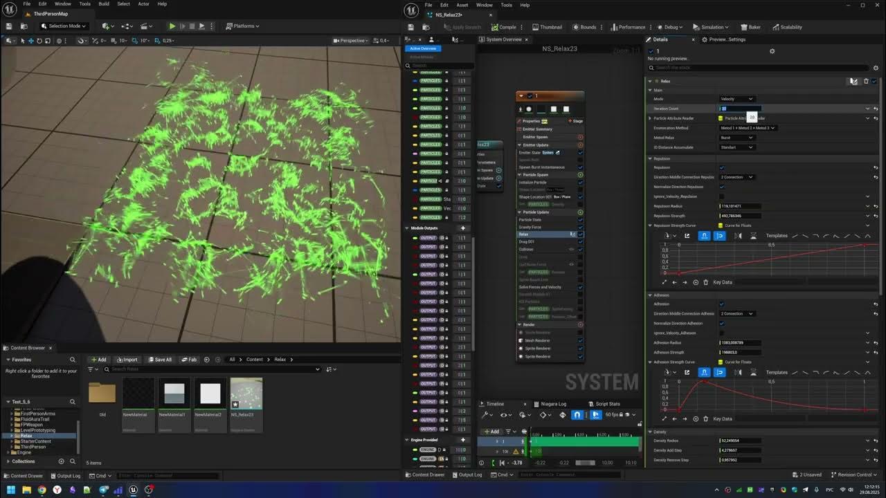 ermperson1's tweet card. Unreal Niagara Relax Connect Module Test 3