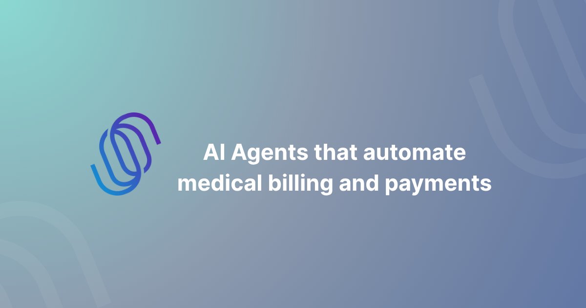 raymondbuildsio's tweet card. Automate your healthcare billing with AI agents that handle eligibility checks, denial recovery & payment posting. 40% more revenue, 75% less admin time.