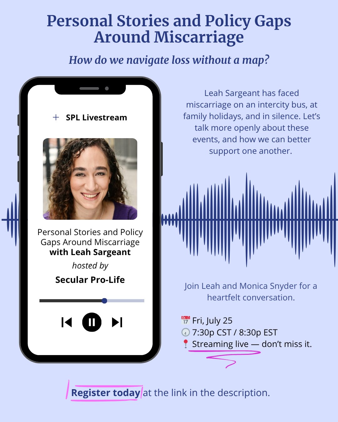 secularprolife's tweet card. From catch kits to cremation: how do we navigate pregnancy loss without a map? Register for the livestream conversation this Friday.