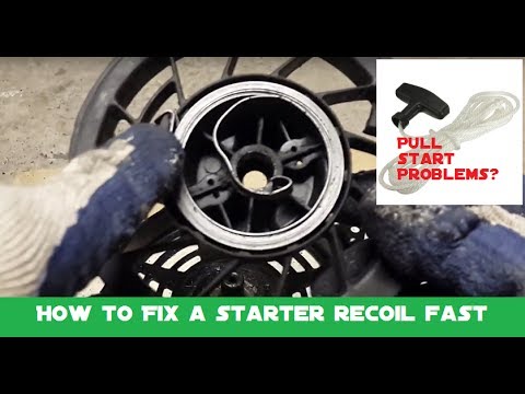 chisel's tweet card. How to fix a pull starter recoil spring and replace a stuck or limp...