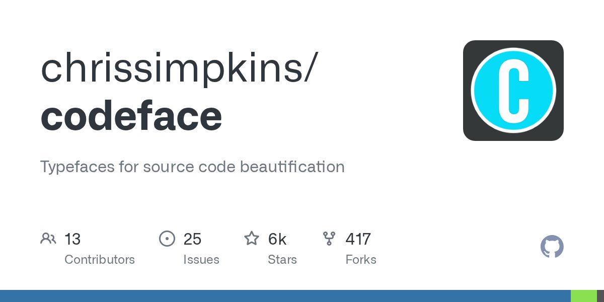 firozkhxn_'s tweet card. Typefaces for source code beautification. Contribute to chrissimpkins/codeface development by creating an account on GitHub.