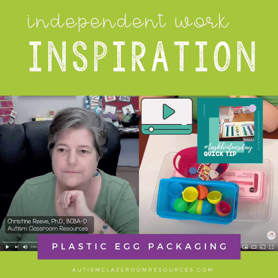 reeveautism's tweet card. Plastic eggs offer a great opportunity to start students on beginning packaging with lots of skills to practice. Grab the video in this post.