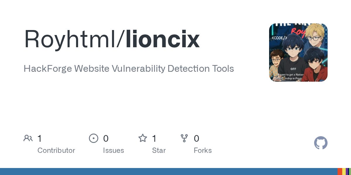 HackingTeam777's tweet card. HackForge Website Vulnerability Detection Tools. Contribute to Royhtml/lioncix development by creating an account on GitHub.