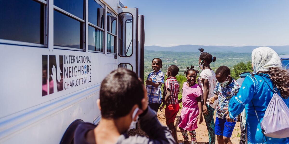 intl_Neighbors's tweet card. A Charlottesville-area nonprofit is celebrating refugees and Special Immigrant Visa families. International Neighbors works to welcome people to the city after fleeing wars.