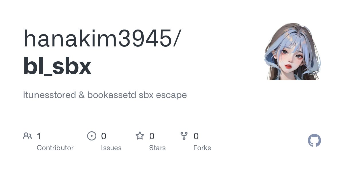 Little_34306's tweet card. itunesstored & bookassetd sbx escape. Contribute to hanakim3945/bl_sbx development by creating an account on GitHub.