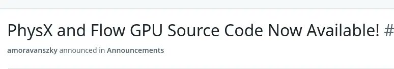 phoronix's tweet card. As a win for the open-source community from NVIDIA, the company recently announced they are making their PhysX and Flow GPU-accelerated source code open-source.
