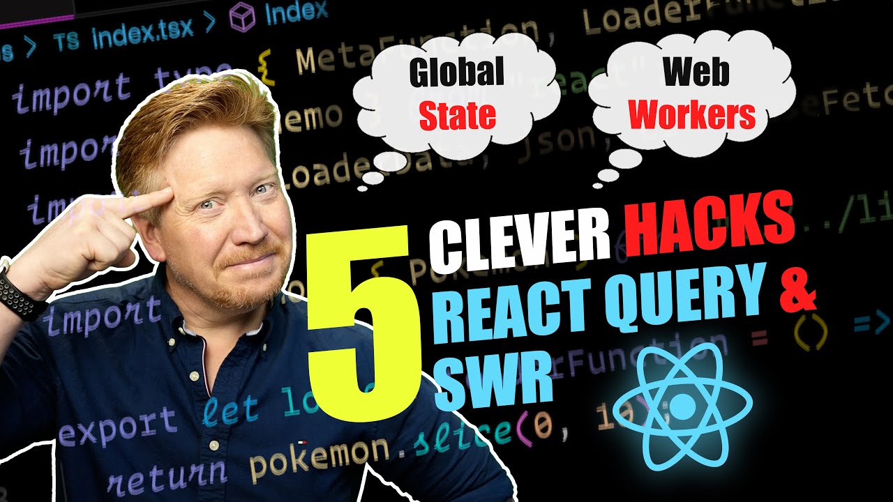 reactdaily's tweet card. Five Clever Hacks for React-Query and SWR