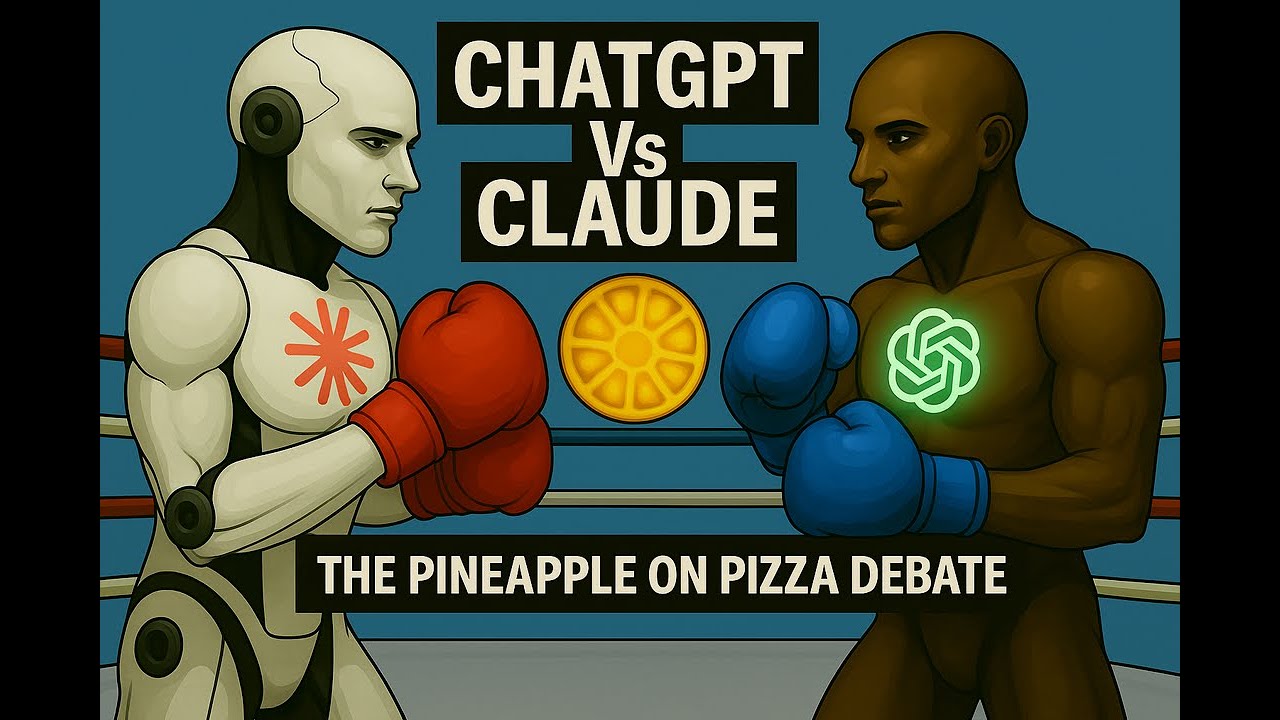 PowerShellGPT's tweet card. ChatGPT vs Claude – The Ultimate AI Argument About Pineapple on Pizza...