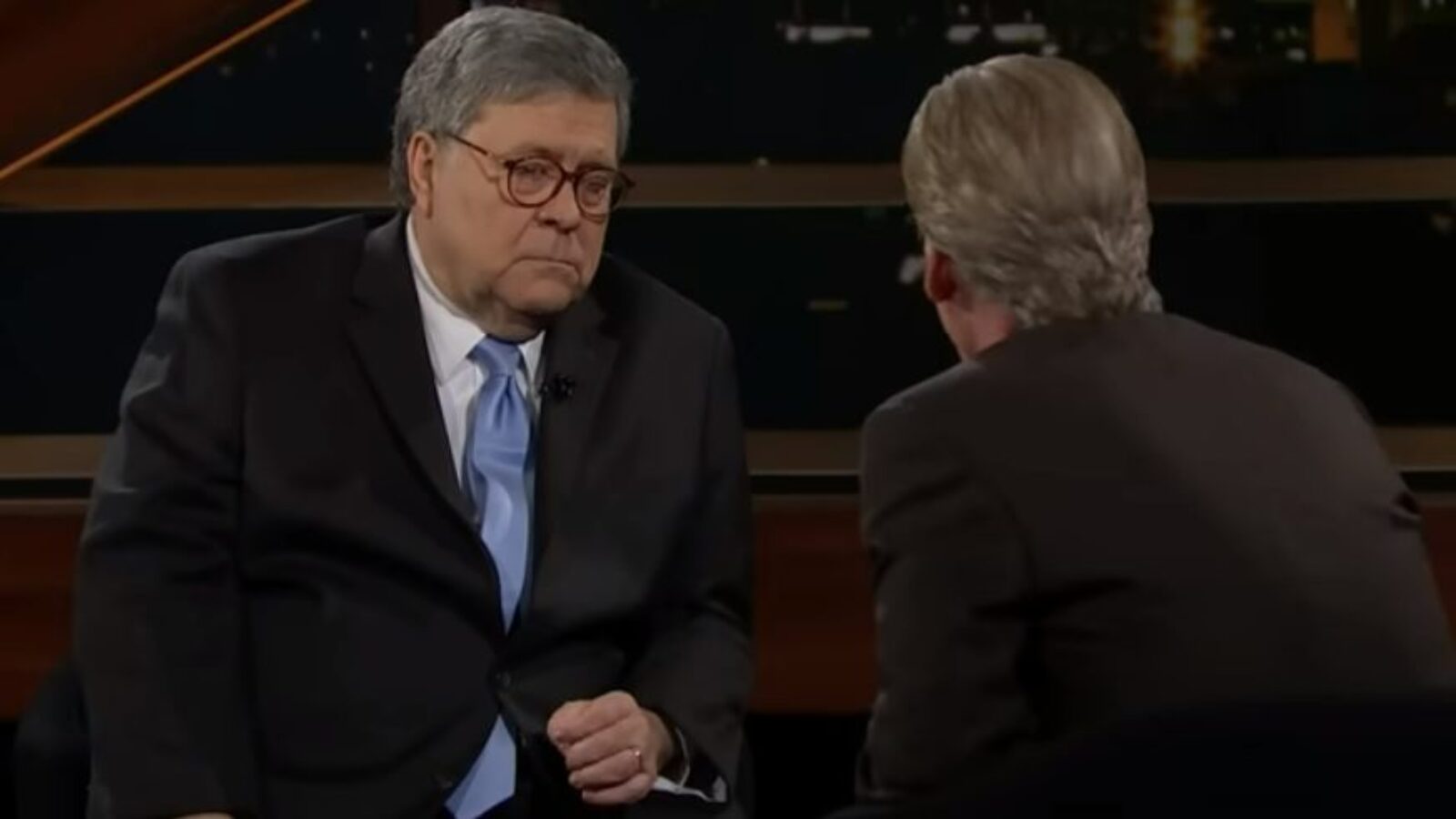gatewaypundit's tweet card.            This was just bat sh** crazy.  Former Head of the DOJ under President Trump, Bill Barr, joined far left “comedian” Bill Maher in one of the craziest discussions on record.