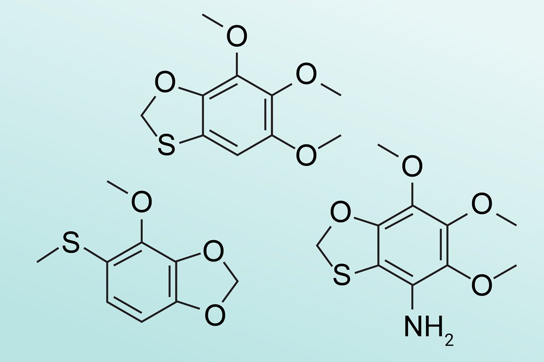 LabSchulz's tweet card. Highly hetero-substituted benzenes serve as chemical deterrents for species of insect-like creatures